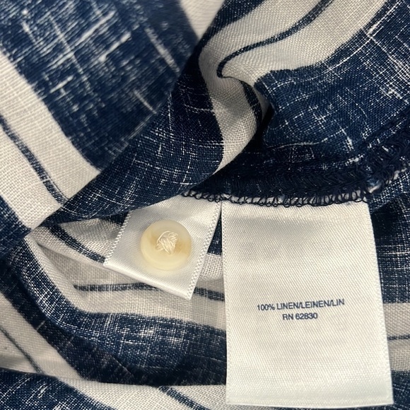 Lands End Linen striped blouse - Picture 11 of 12
